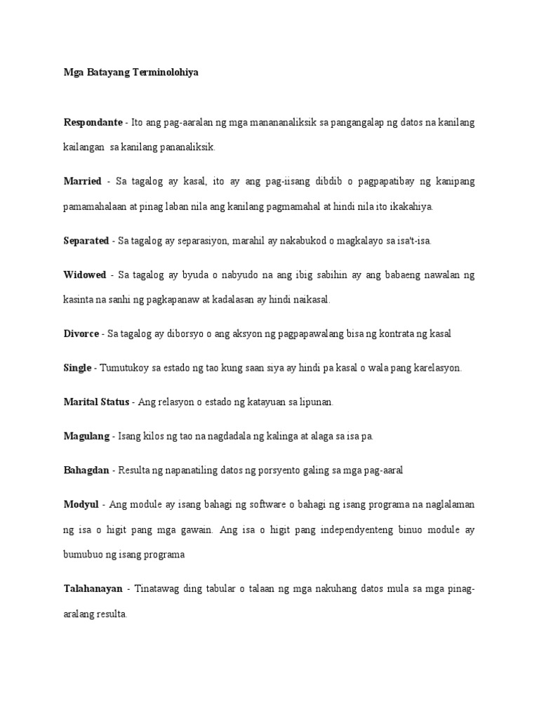 Batayang Terminolohiya at Bibliyograpiya | PDF
