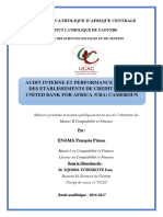 Memoire Audit Interne et Performance Globale des établissements de crédits: Cas de UBA CAMEROUN