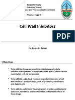 Cell Wall Inhibitors: Zarqa University Pharmacy School Clinical Pharmacy and Therapeutics Department Pharmacology III
