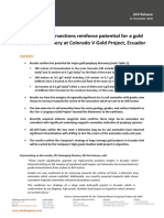 Significant Intersections Reinforce Potential For A Gold Porphyry Discovery at Colorado V Gold Project, Ecuador
