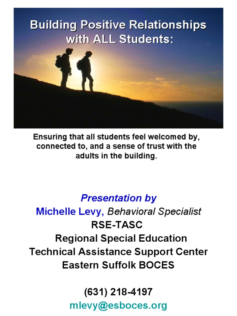 Building Positive Relationships with Students | PDF | Teachers ...