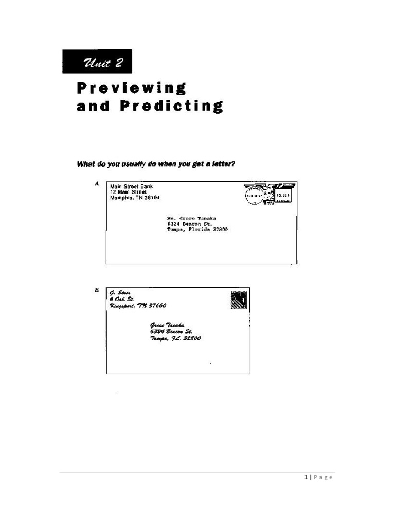 Chapter 2 Previewing and Predicting | PDF