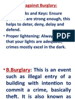 Strong Locks and Keys: Ensure: Mitigation Against Burglary