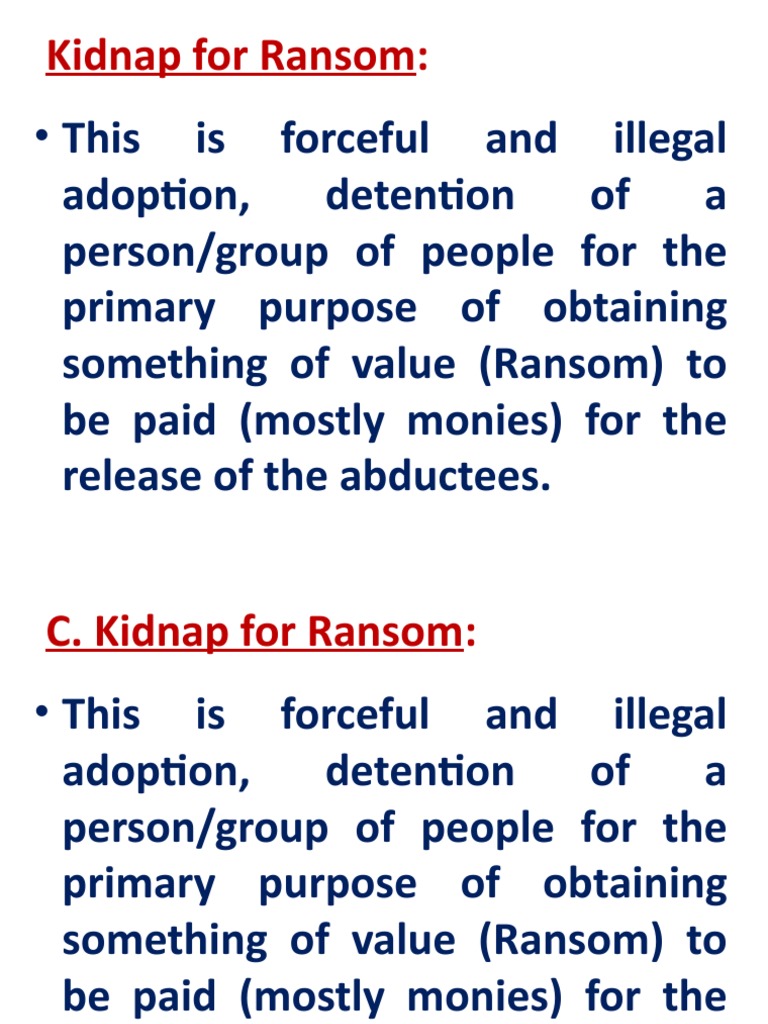 This Is Forceful and Illegal: Kidnap For Ransom | PDF