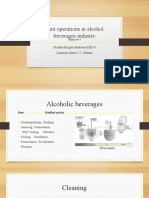 Unit Operations in Alcohol Beverages Industry