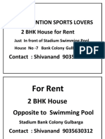 Kind Attention Sports Lovers 2 BHK House For Rent