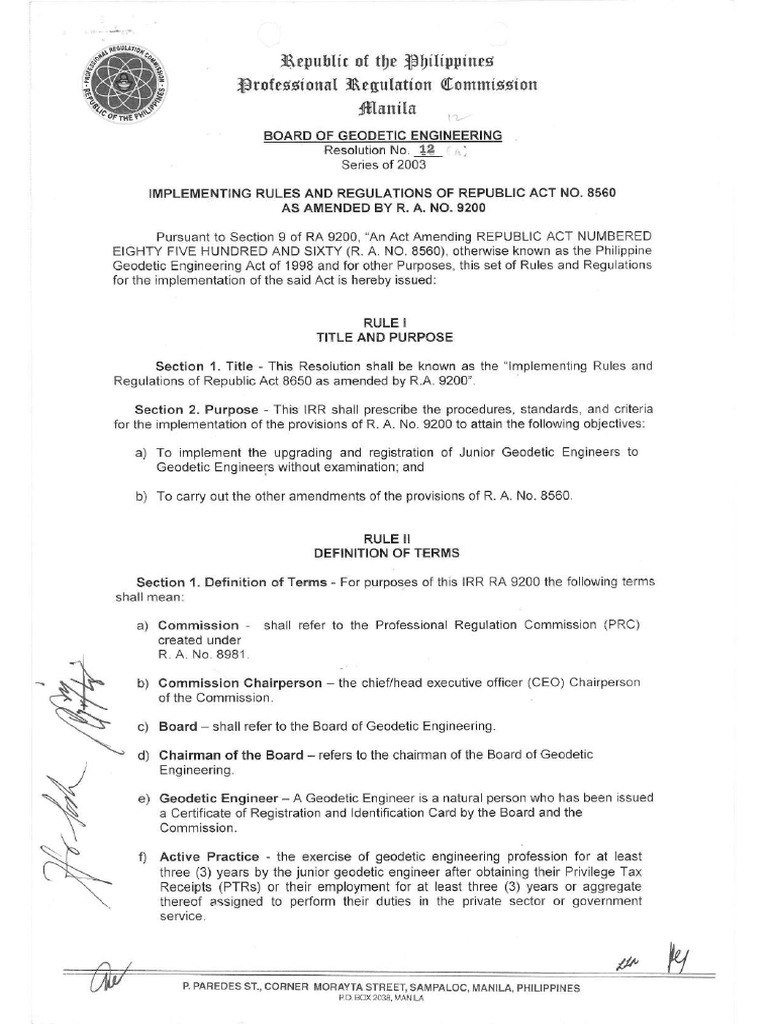 IRR of RA8560 As Amended by RA9200 PDF | PDF