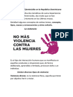 La Violencia y El Feminicidio en La Republica Dominicana