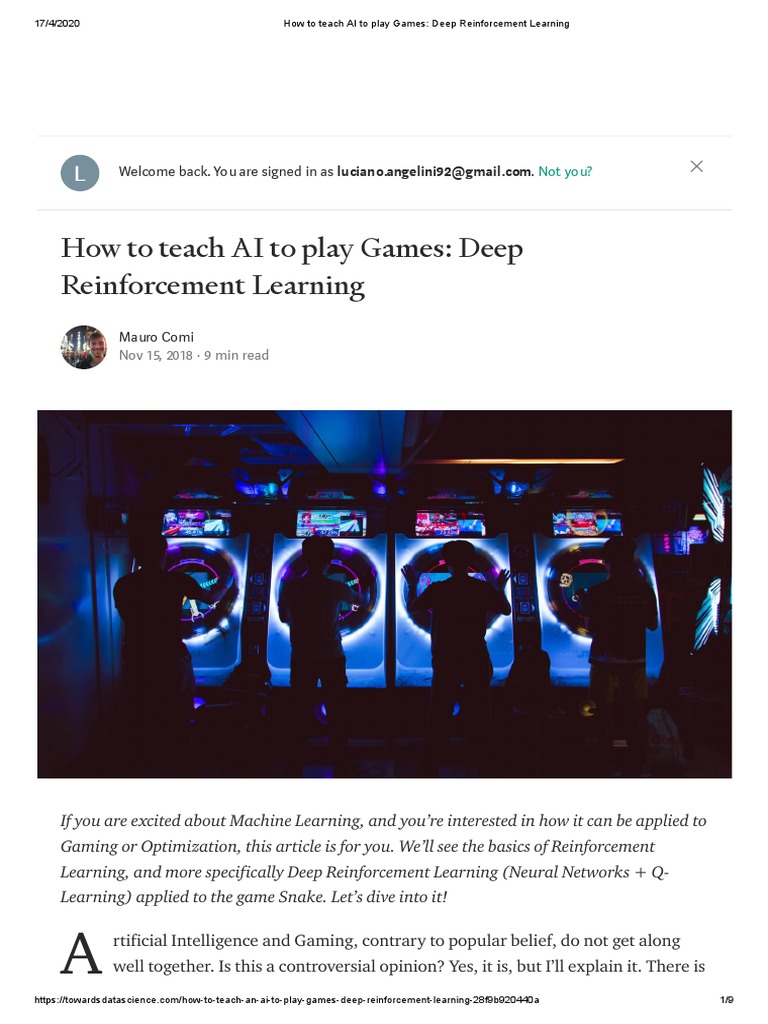 How To Teach AI To Play Games - Deep Reinforcement Learning PDF | PDF ...