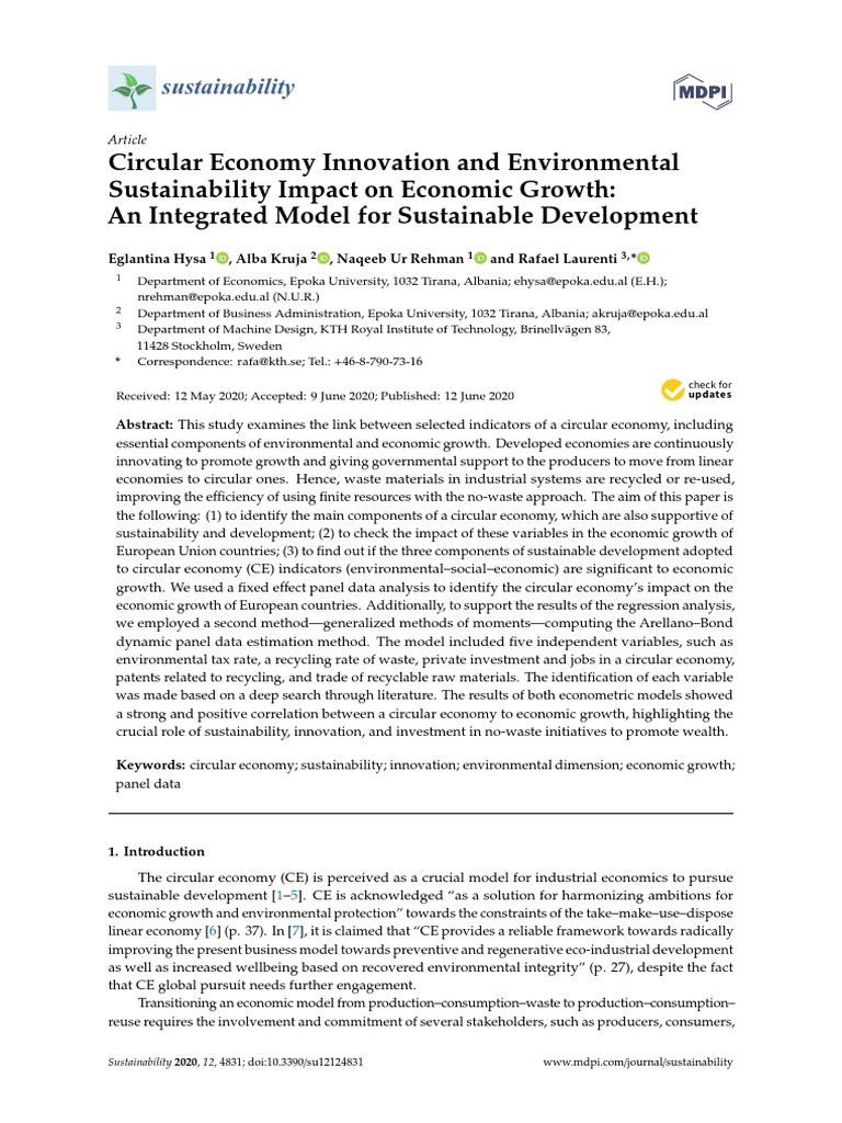 Circular Economy | PDF | Sustainability | Multicollinearity