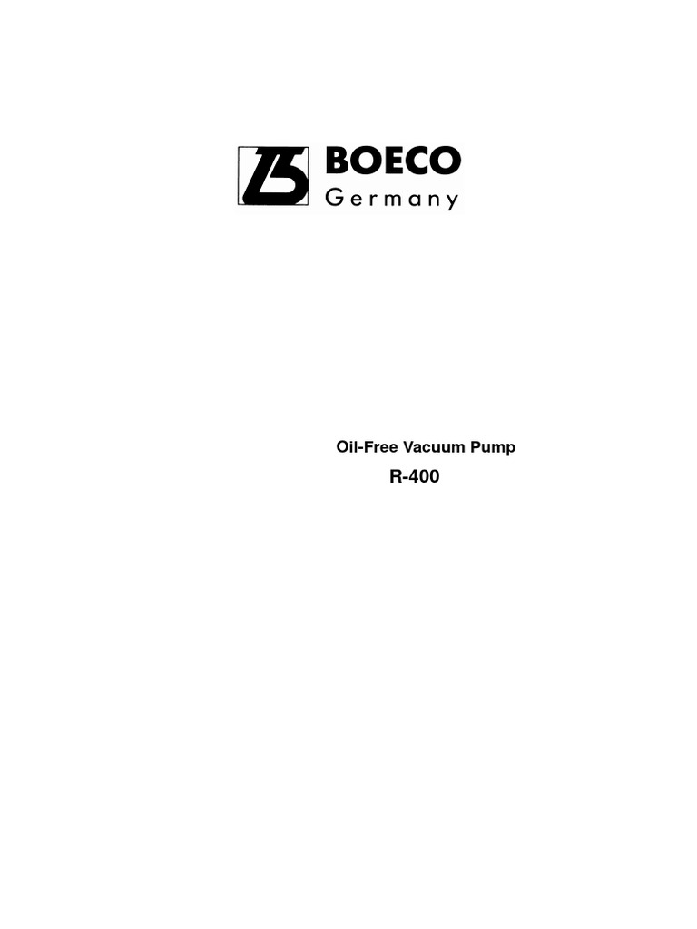 Oil-Free Vacuum Pump User Manual | PDF | Pump | Filtration