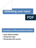 Lec 27 (Validating user input )