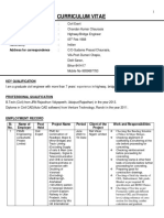 Curriculum Vitae of Civil Engineer with Bridge and Highway Experience