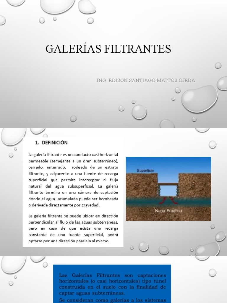 Diseño de Galerías Filtrantes | PDF