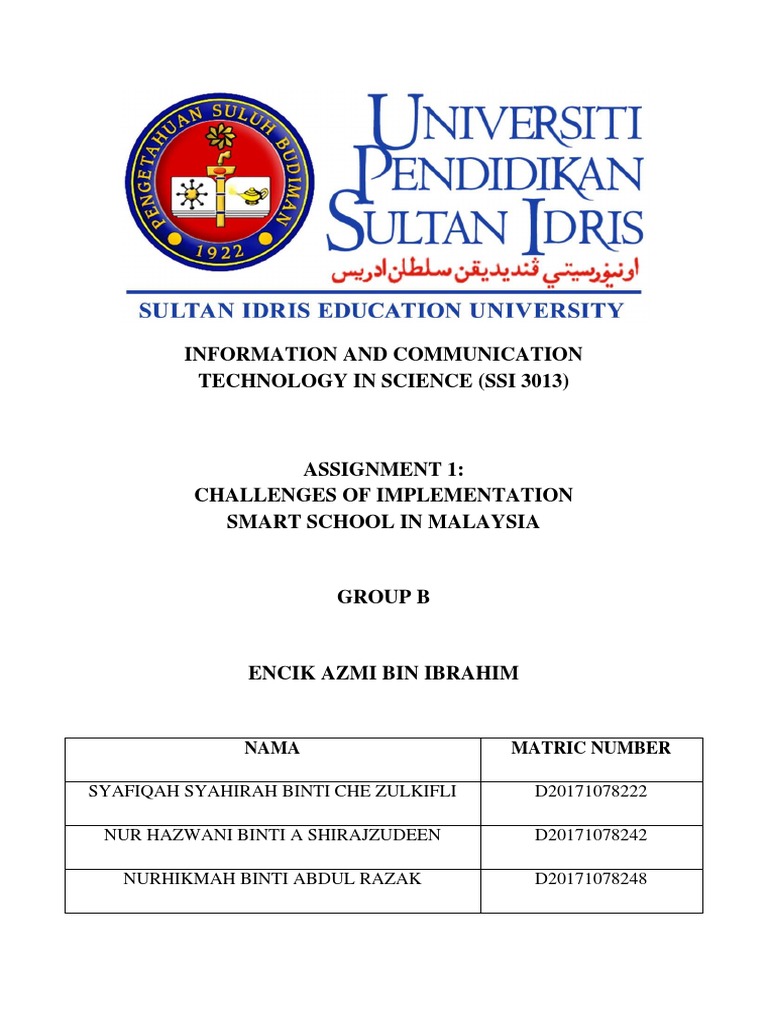 Assignment 1 Report (Smart School) | PDF