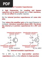 Effect of Internal Transistor Capacitances:: At, The Due To, and The Amplifier Response. But The Will