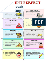 Present Perfect Speaking Cards CLT Communicative Language Teaching Resources Conv - 113620