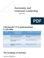 Charismatic and Transformational Leadership: Chapter Three