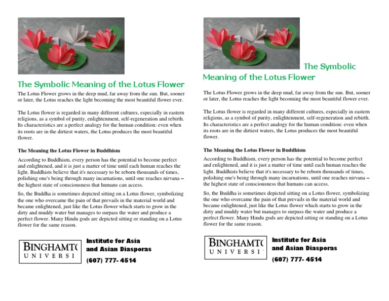 Meaning of The Lotus Flower - Handout PDF | PDF | Enlightenment In
