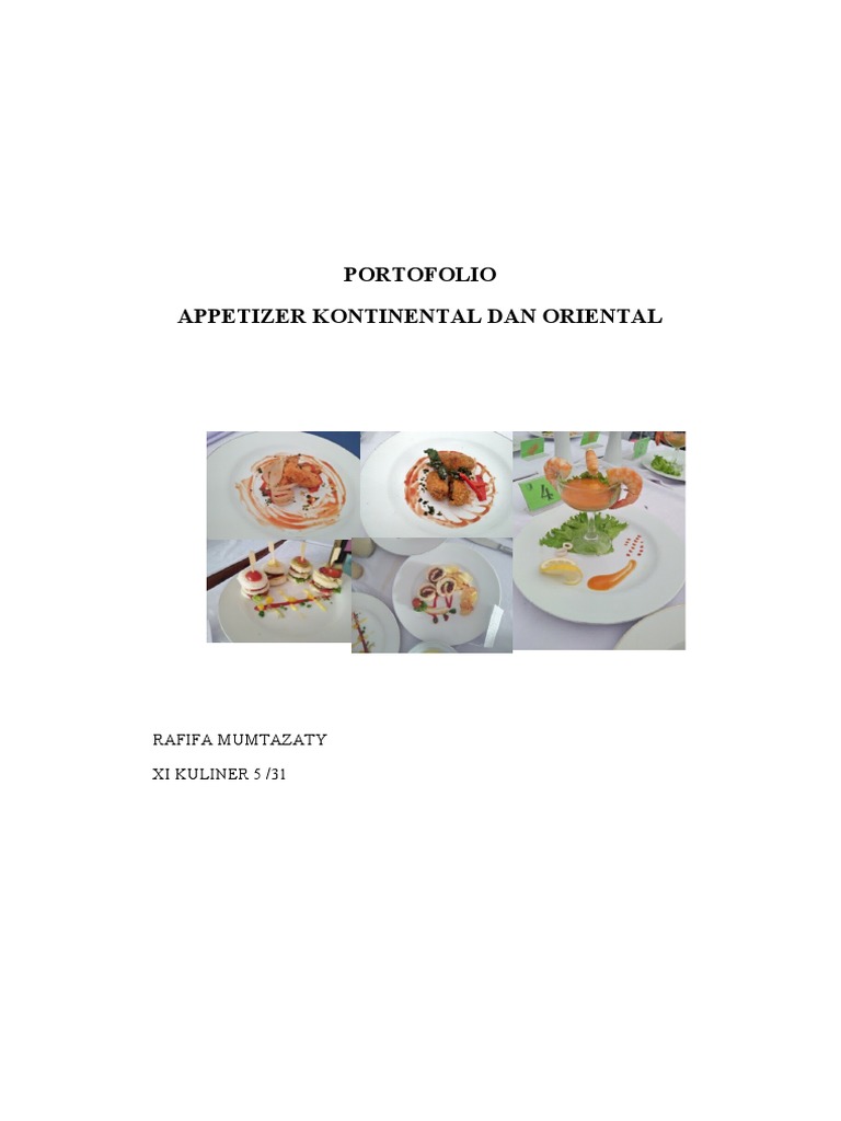 Portofolio Appetizer Kontinental Dan Oriental | PDF