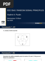 Eee 5543: Random Signal Principles: Vladimir A. Pozdin