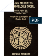 Análisis marxistas y Antropología social. Friedman, Bloch, etc.