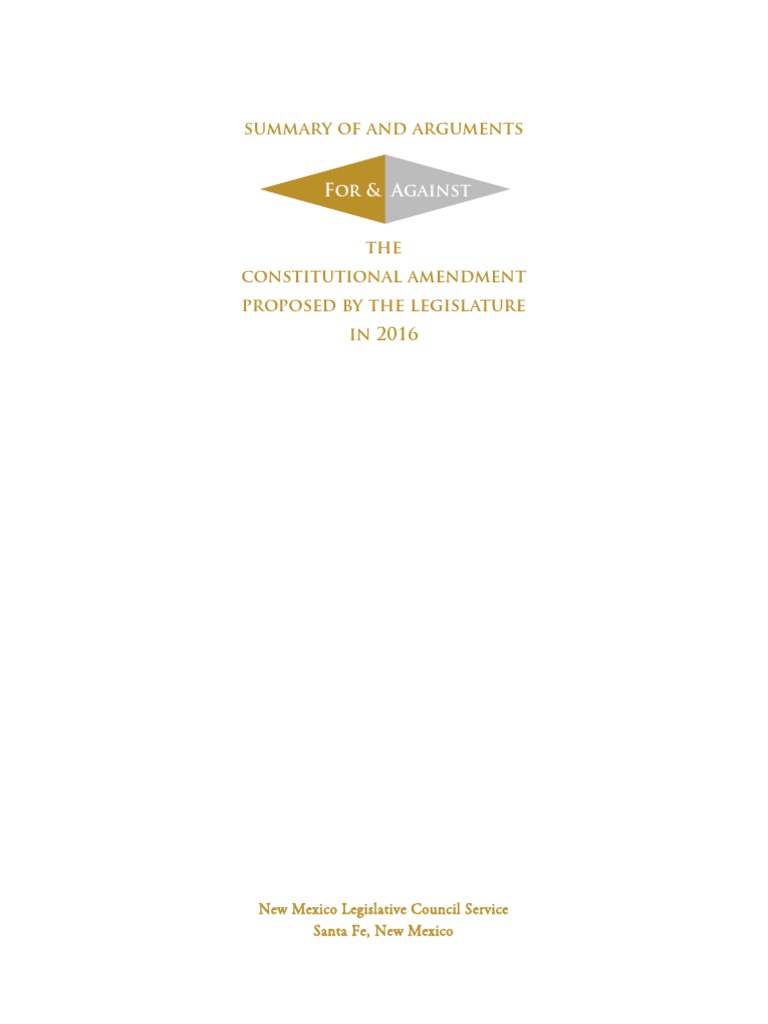 Analysis of a Proposed 2016 Constitutional Amendment to Reform New