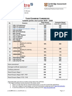 Taxe Examene CAMBRIDGE PDF