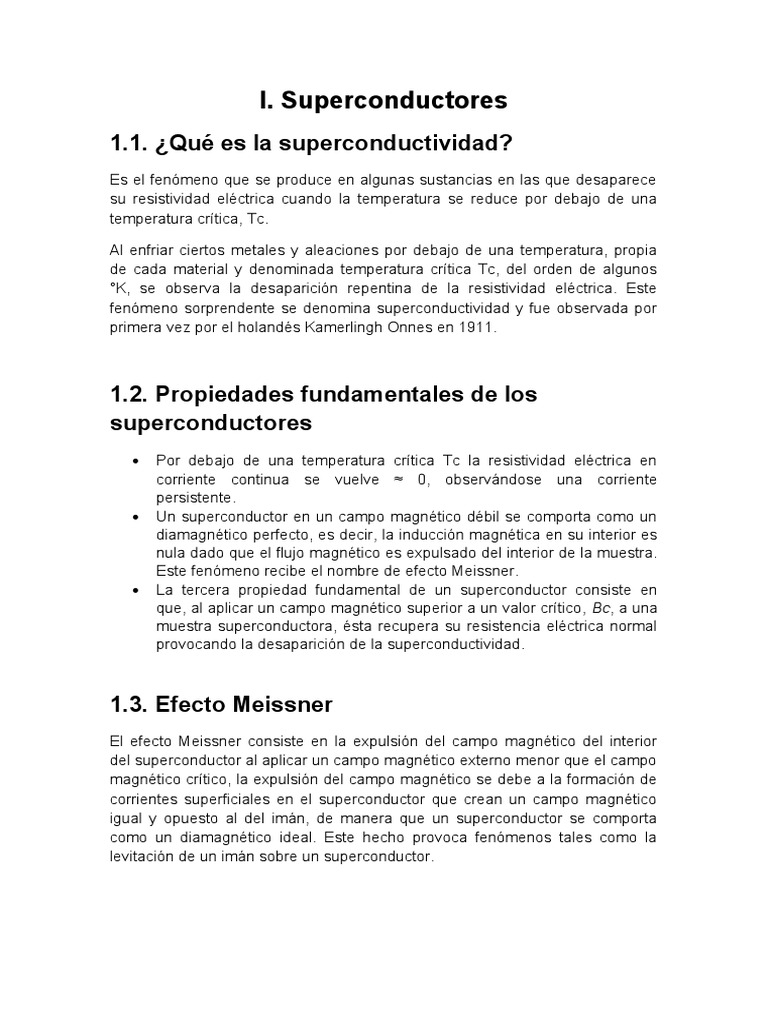 Superconductores | PDF | Superconductividad | Electricidad