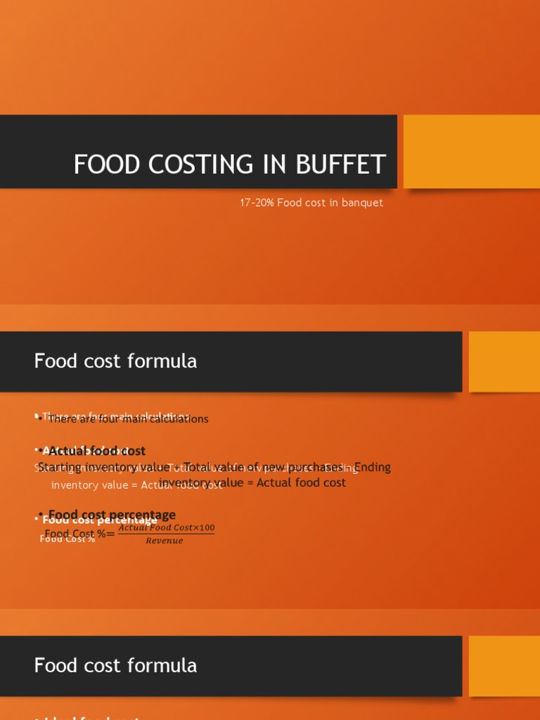 Food Costing in Buffet PDF
