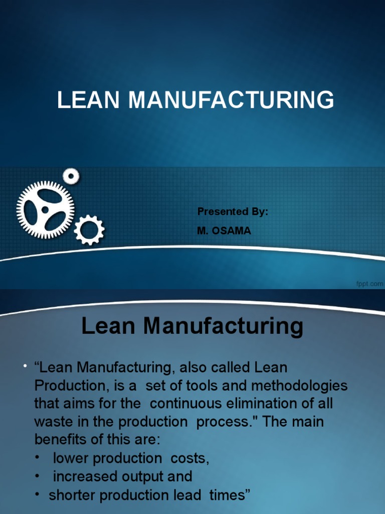 Lean Manufacturing Principles and Benefits | PDF | Lean Manufacturing ...