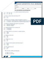 LISTA DE EXERCÍCIO DE MATEMÁTICA 6