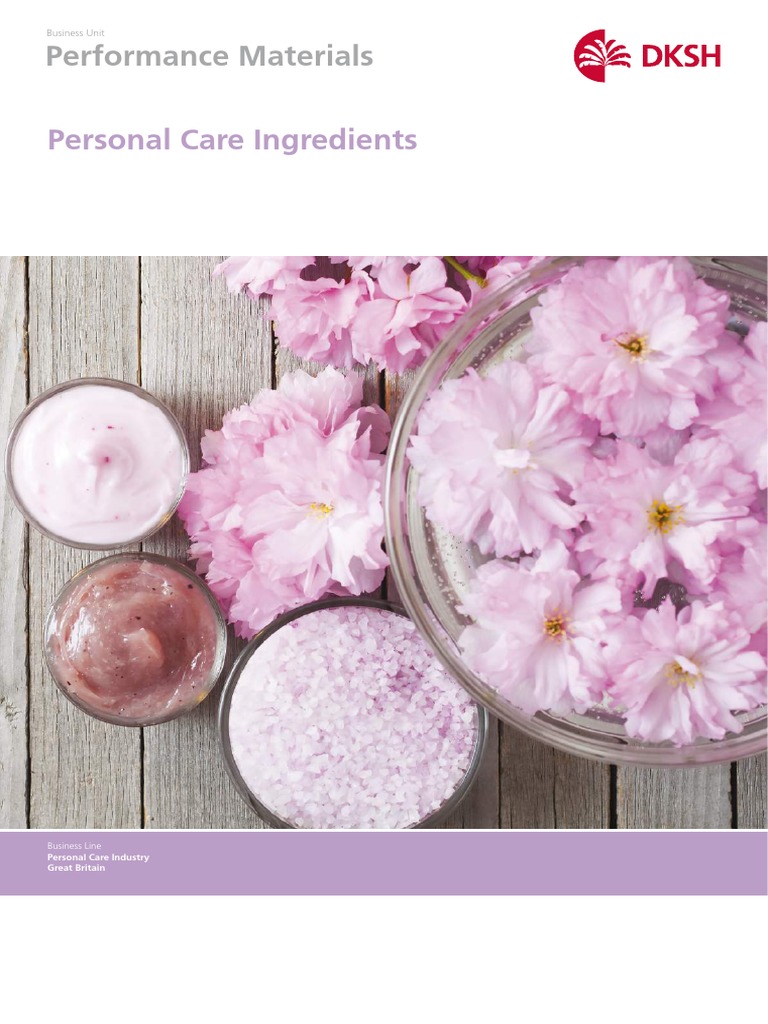 Personal Care Ingredients Performance Materials PDF Cosmetics