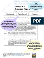 Language Arts Grade 5 Progress Report: Maplewood Powerschool Eteacher