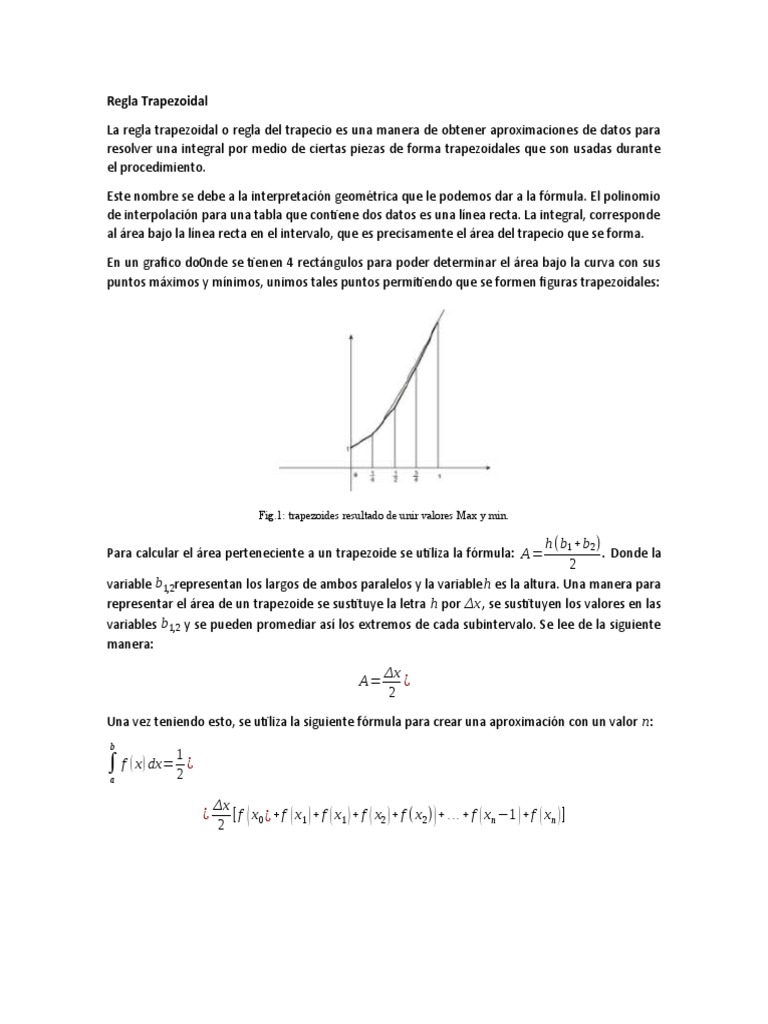 Regla Trapezoidal PDF Integral Relaciones matematicas