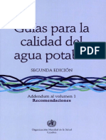 Guías para La Calidad Del Agua Potable: Segunda Edición
