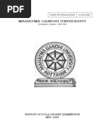 MG University Btech Final Sem 2008 Results