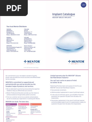 Implant Catalogue: Your Local Mentor Distributor | PDF | Medical Procedures  | Body Modification