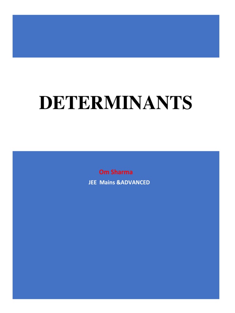 Determinant Sheet by OM Sir | PDF | Trigonometric Functions | Determinant