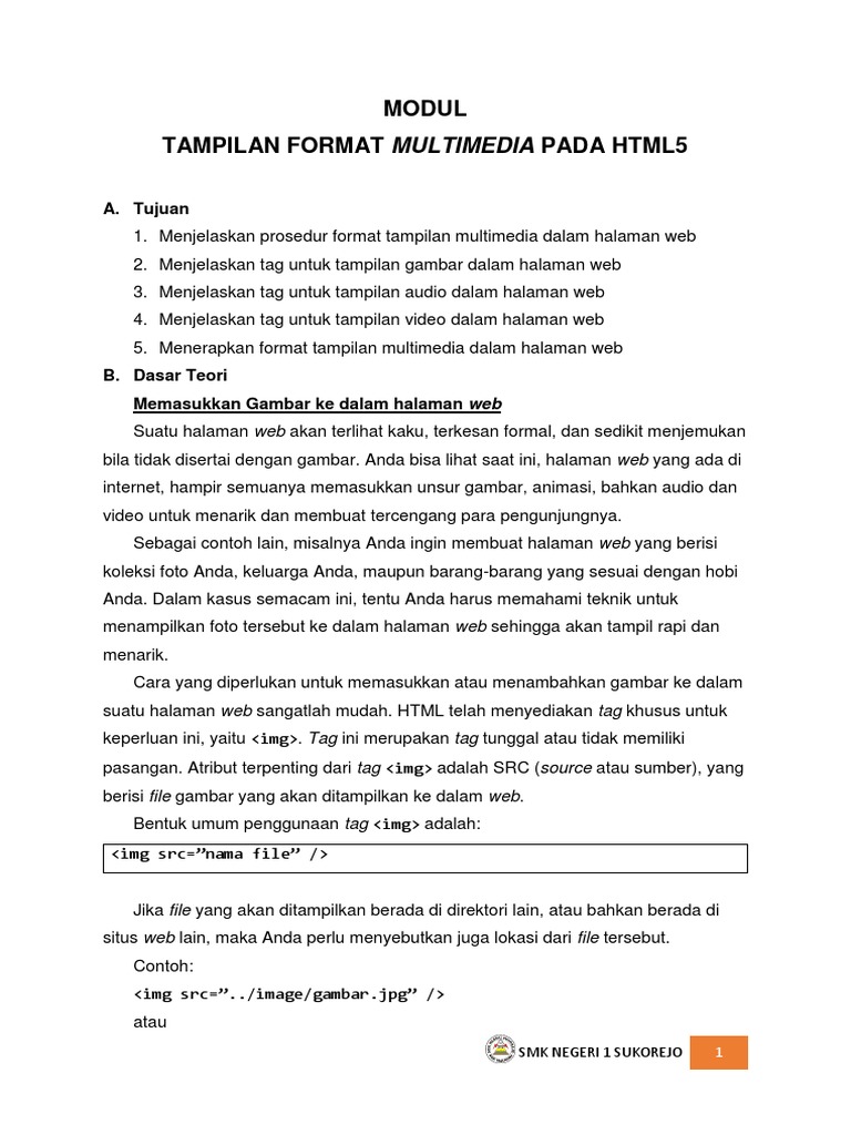 Modul Tampilan Format Multimedia PDF | PDF