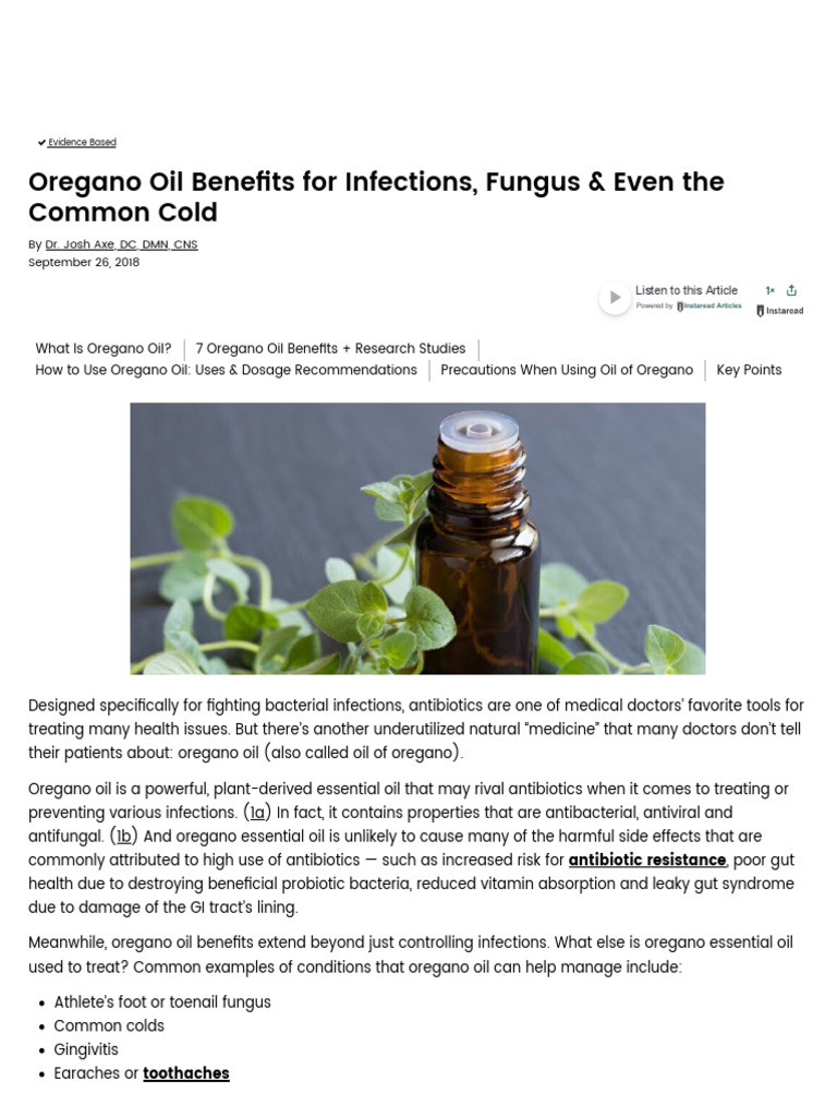 Oregano Oil Benefits For Infections, Fungus & More Dr. Axe PDF PDF