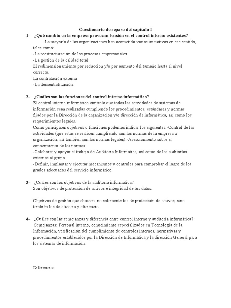 Cuestionario de Repaso Del Capítulo I | PDF | Usuario (informática ...