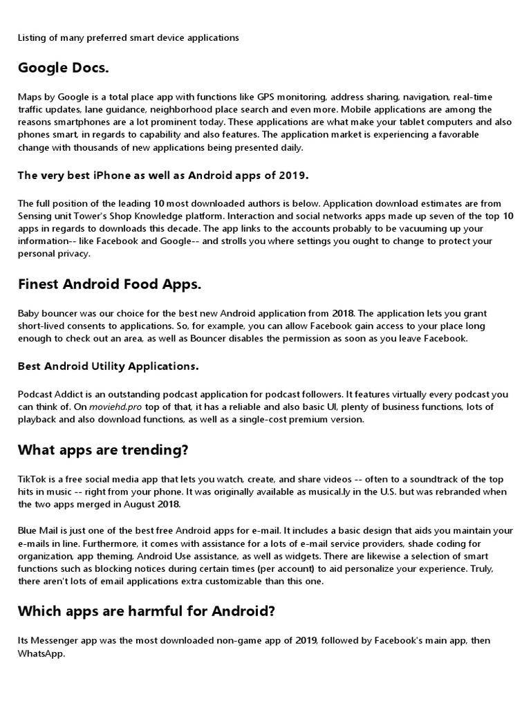Google Docs.: The Very Best Iphone As Well As Android Apps of 2019 ...