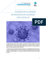 TEMA 3 .2 INDICACIONES EN EL MANEJO DE RESIDUOS EN USUARIOS CON COVID-19