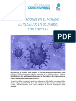 Tema 3 .2 Indicaciones en El Manejo de Residuos en Usuarios Con Covid-19