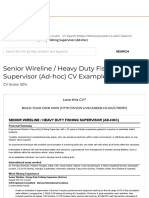 Senior Wireline: Heavy Duty Fishing Supervisor (Ad Hoc) CV Example Self Employed Consultant Various