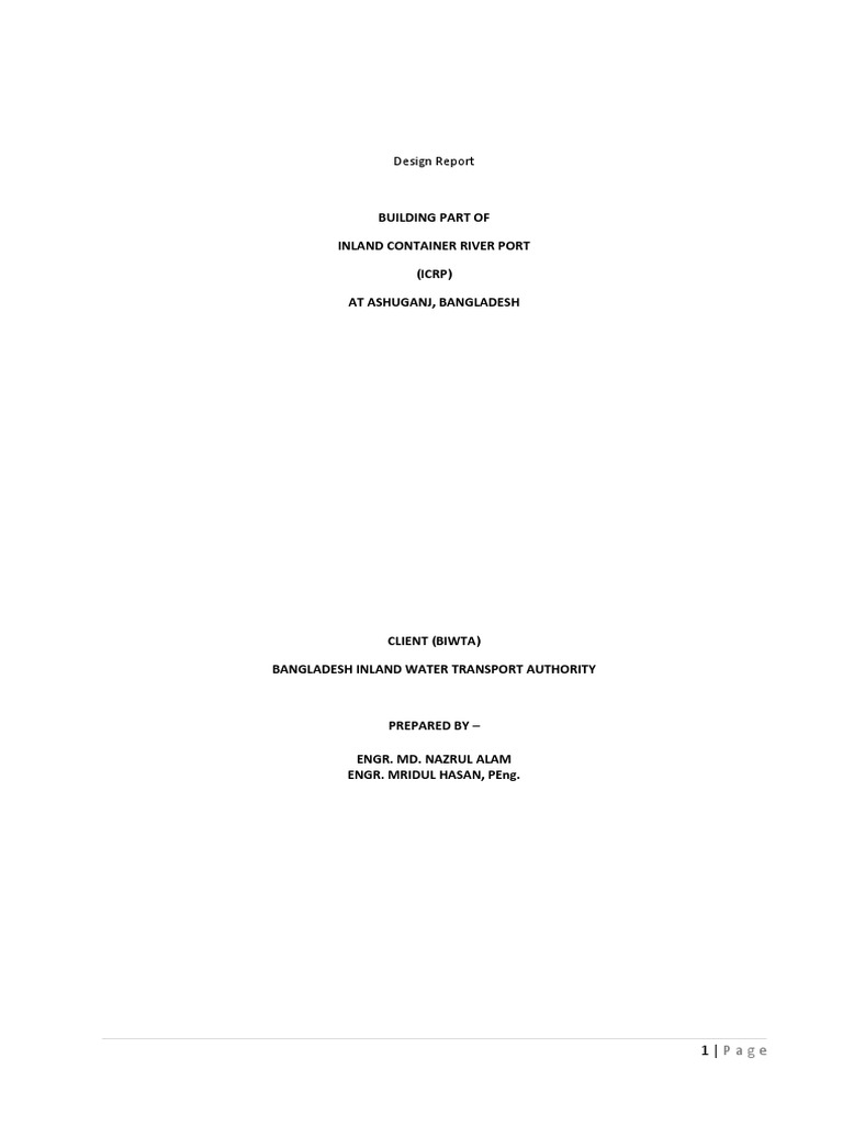 Design Report - Ashugonj Building Part | PDF | Concrete | Structural Load