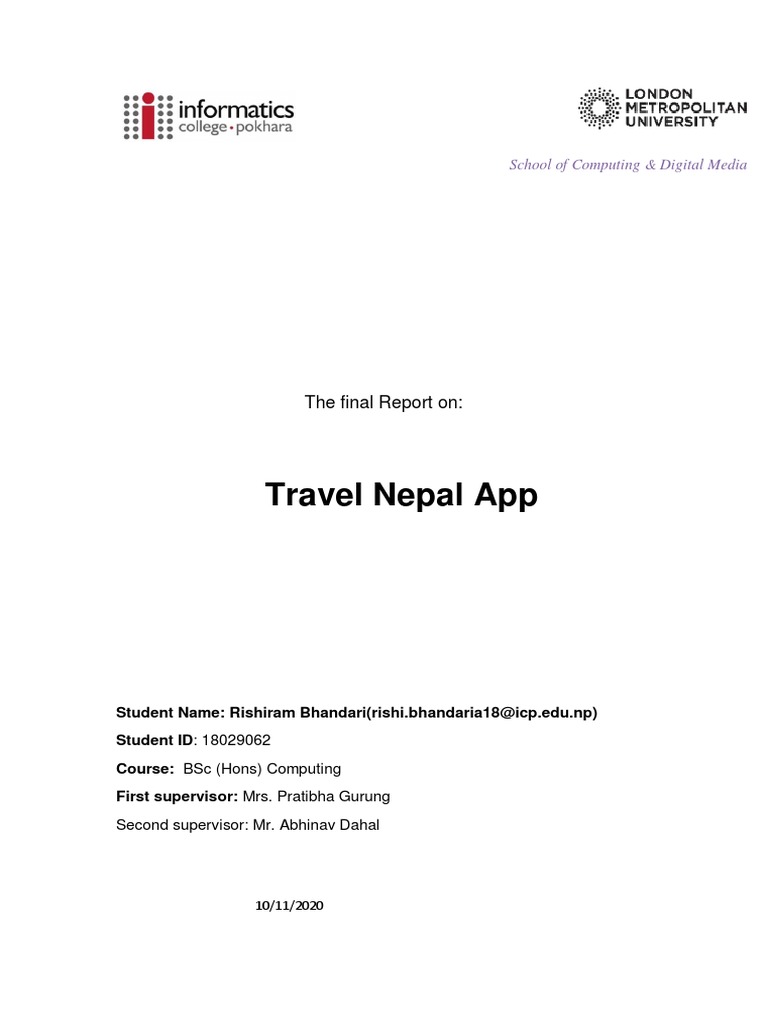 Travel Nepal App Final Report | PDF | Software Development Process ...