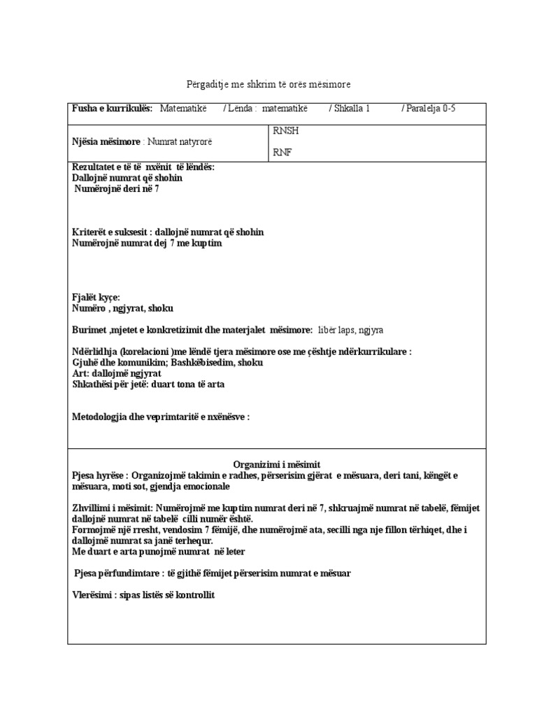 Fusha Matematikë | PDF