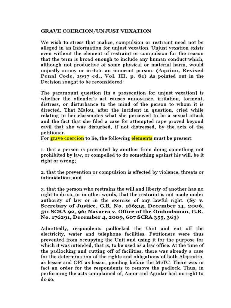Grave Coercion Jurisprudence PDF Statute Of Limitations Crime